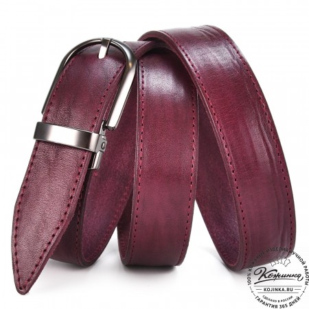 Кожаный ремень "Роуз" (фиолетовый)